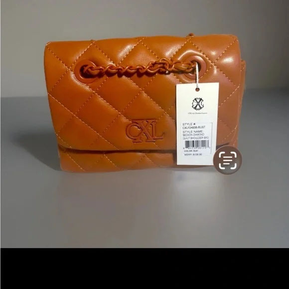 🆕CXL by Christian Lacroix Diamond Quilted Shoulder Bag Rust Designer 9”Wx6”H - Picture 3 of 10